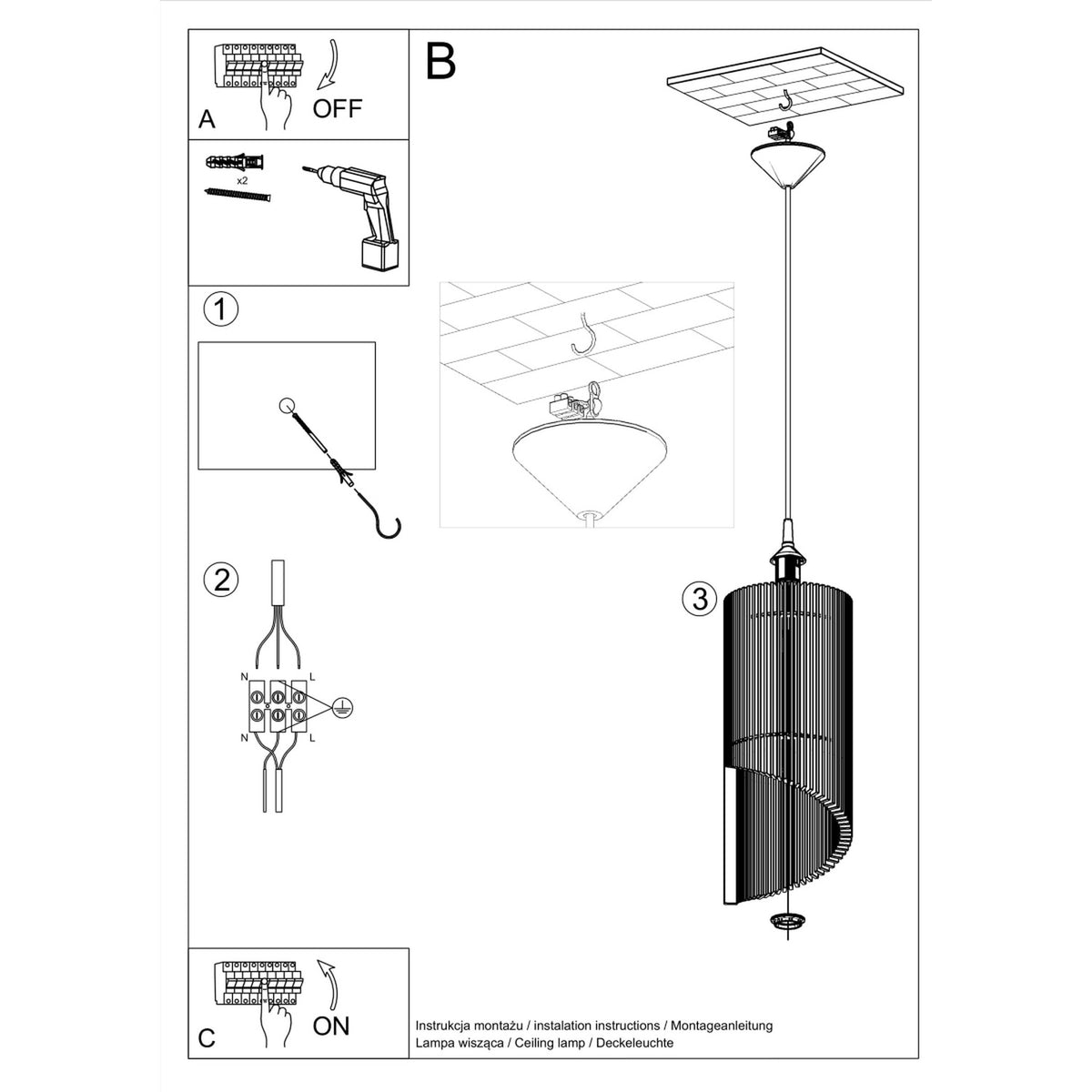 Schéma d'installation du luminaire