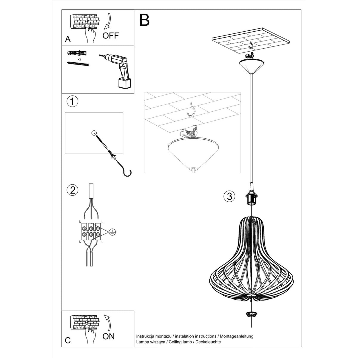 Schéma d'installation du luminaire