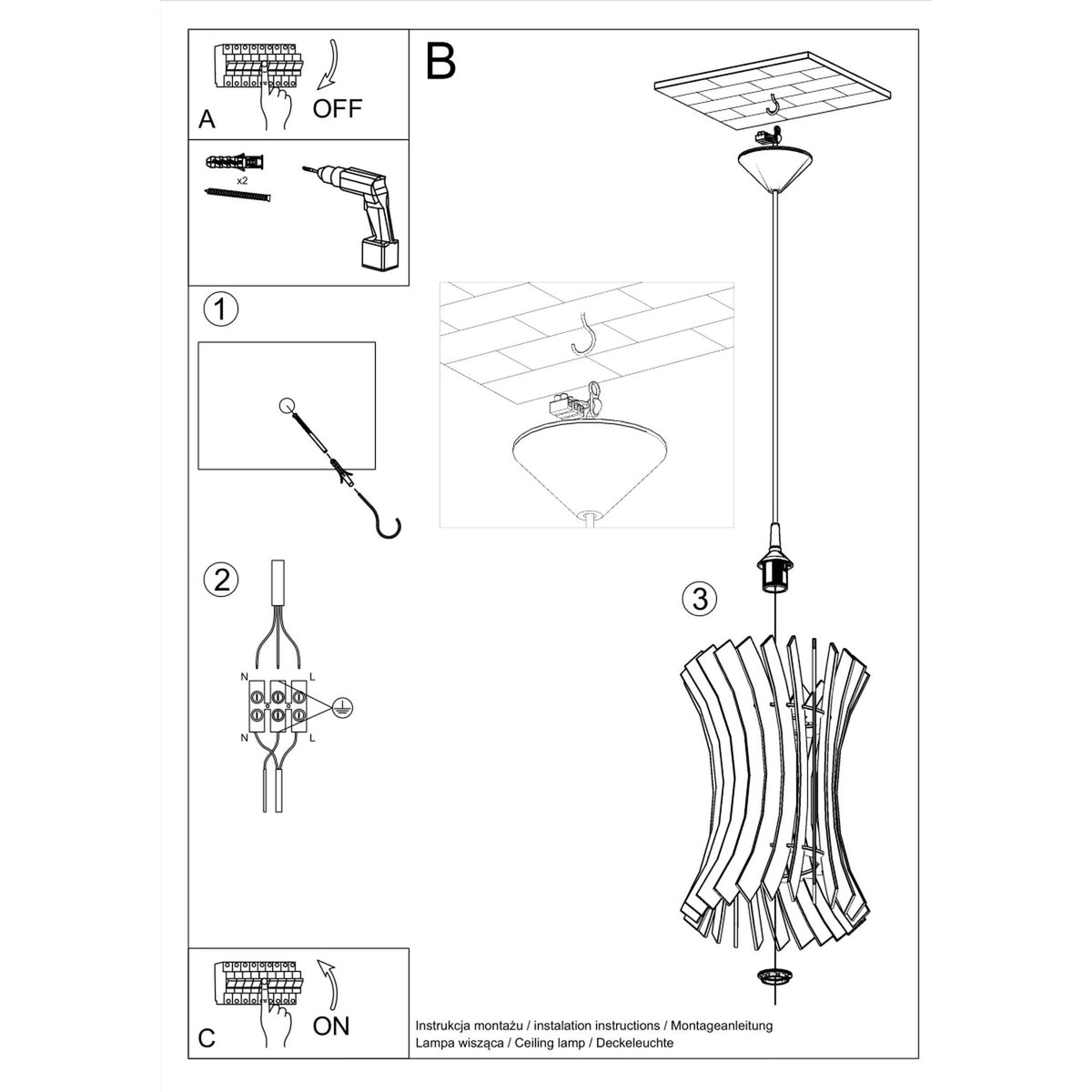 Schéma d'installation du luminaire