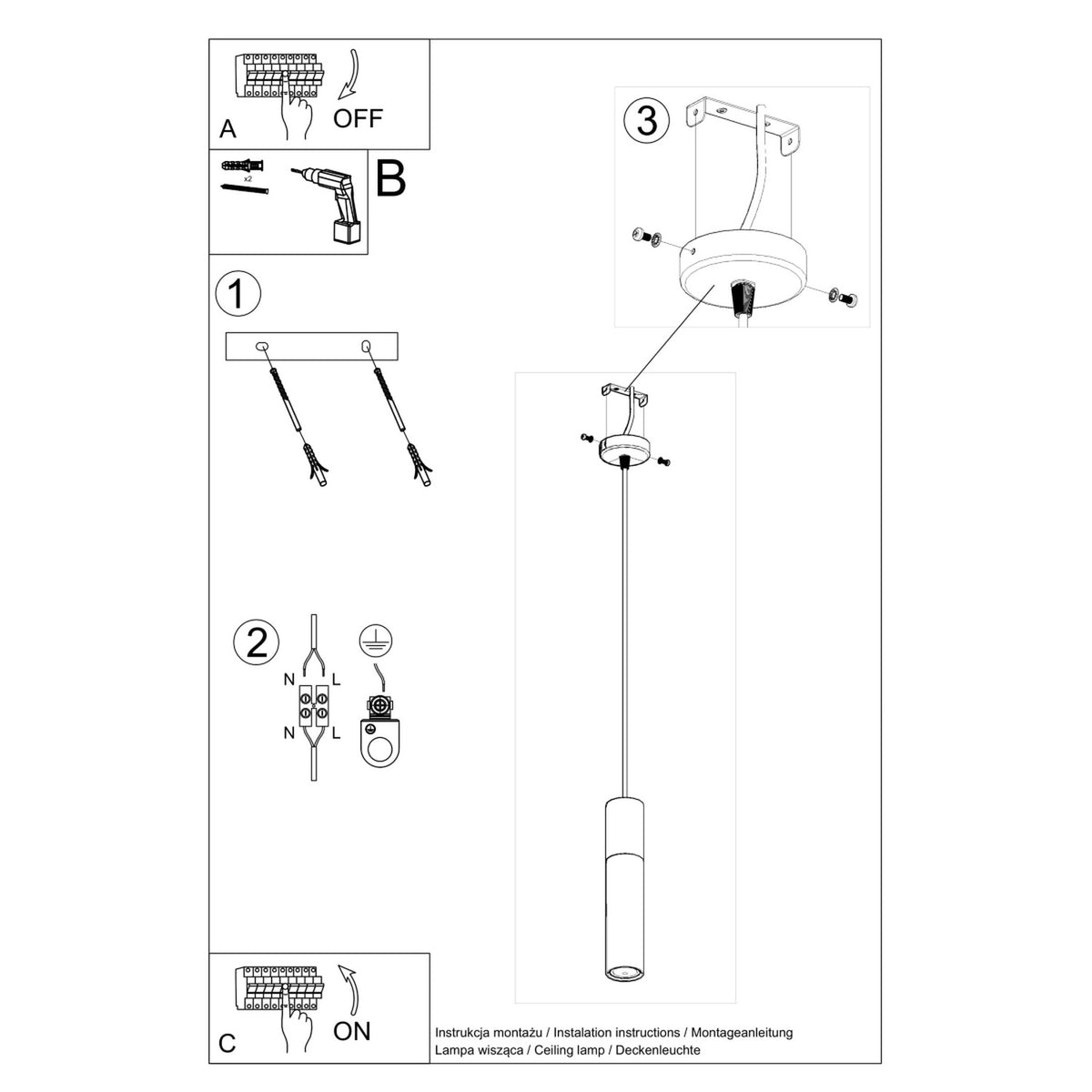 Schéma d'installation du luminaire