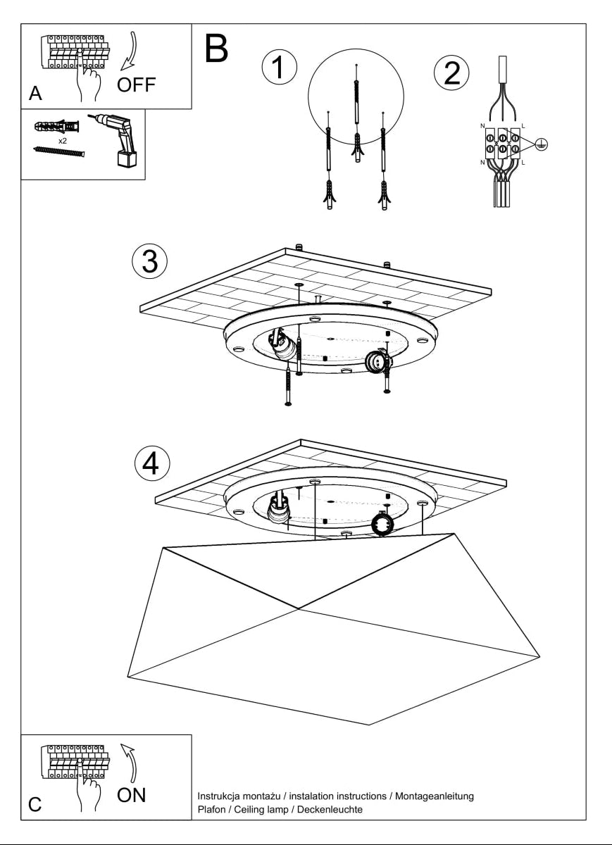 Schéma d'installation du luminaire