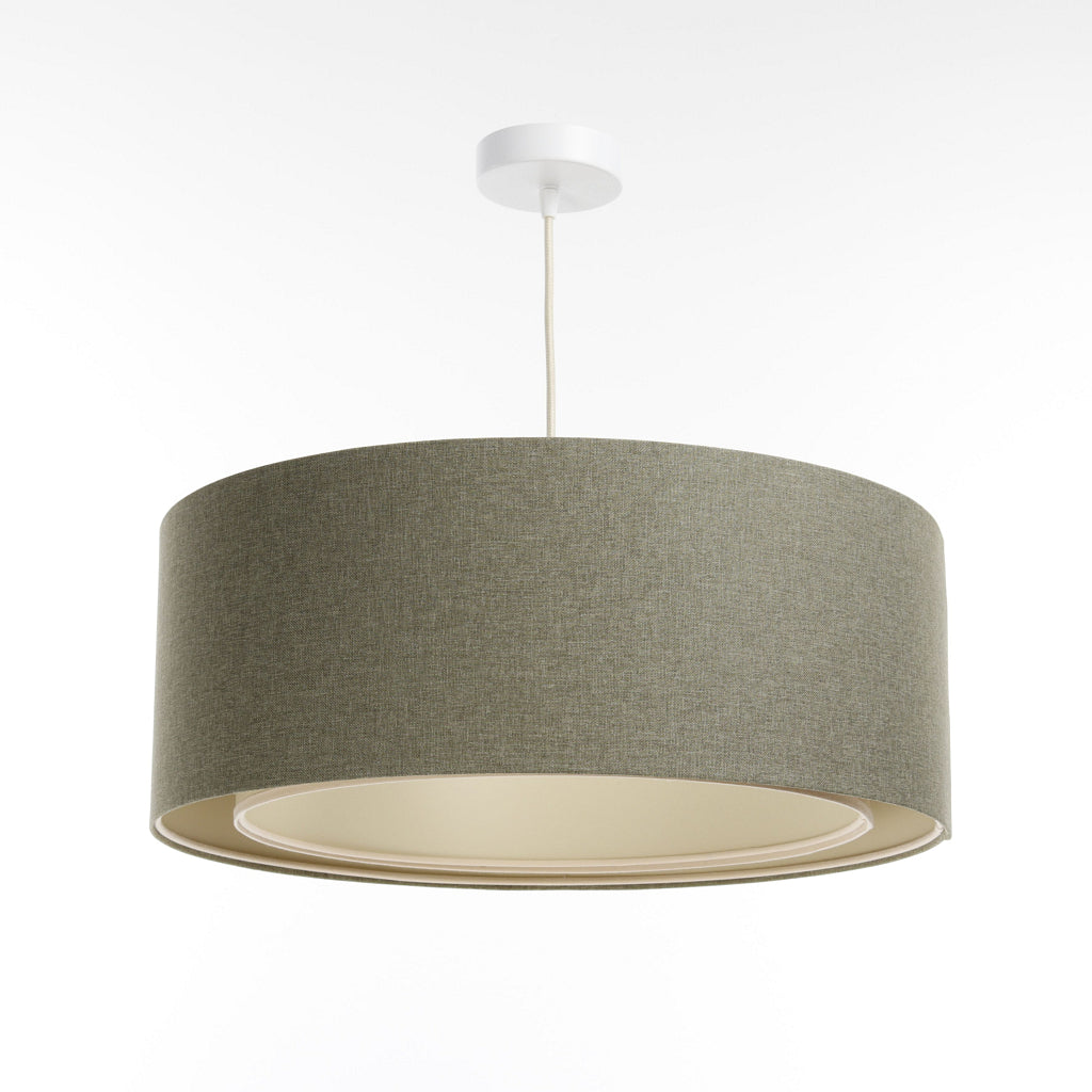 Suspension Luminaire | DUO BOHO ELEGANT  (Vert Gris/Écru)