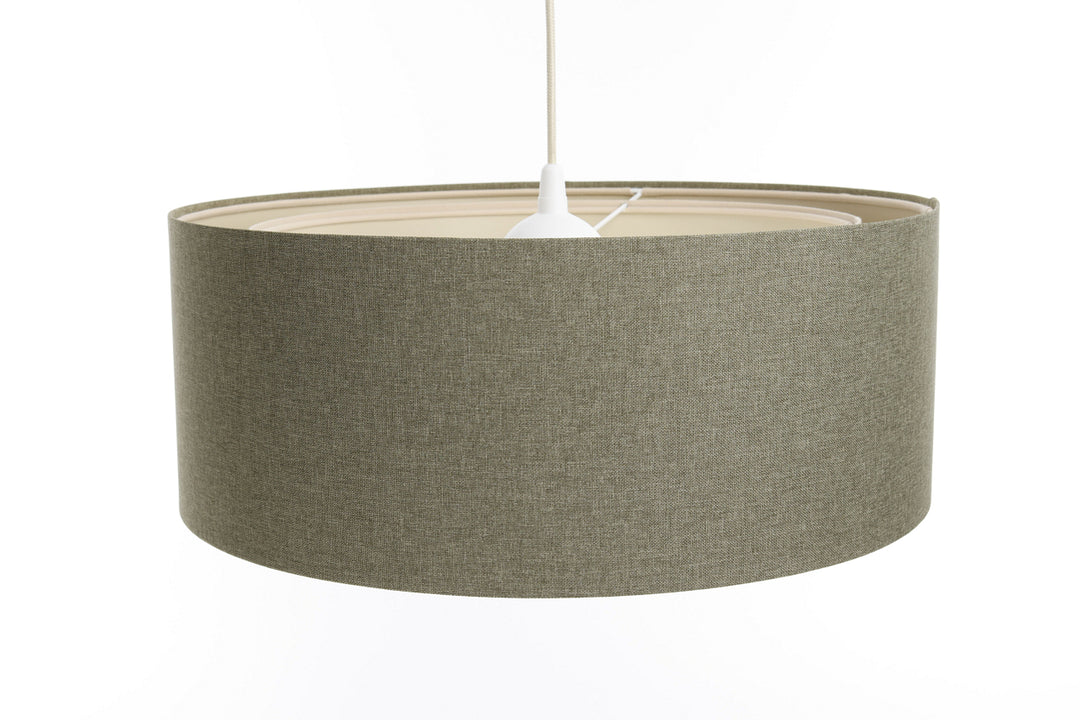 Suspension Luminaire | DUO BOHO ELEGANT  (Vert Gris/Écru)