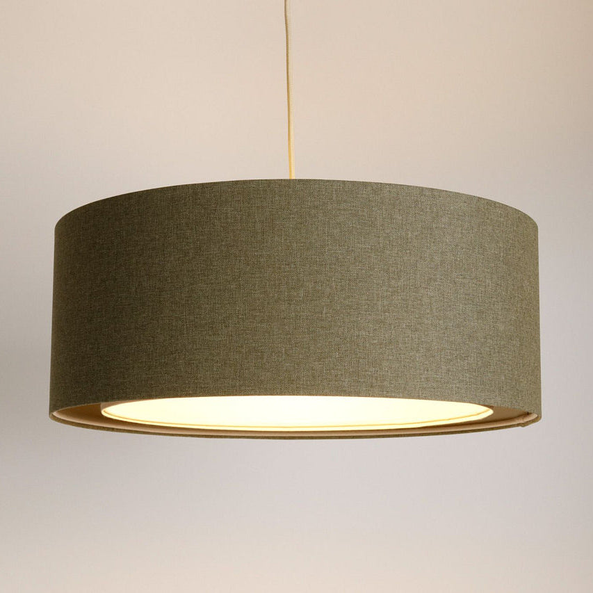 Suspension Luminaire | DUO BOHO ELEGANT  (Vert Gris/Écru)