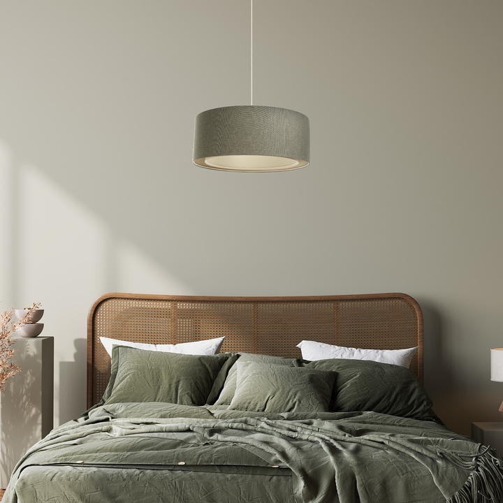Suspension Luminaire | DUO BOHO ELEGANT  (Vert Gris/Écru)