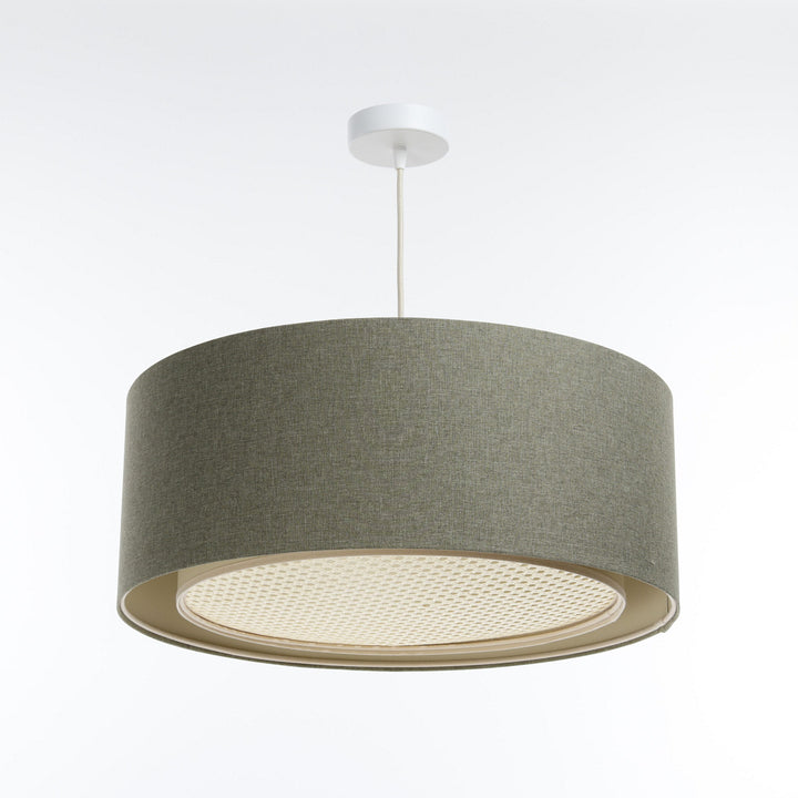 Suspension Luminaire | DUO BOHO ELEGANT (Gris Vert/Écru/Crème)