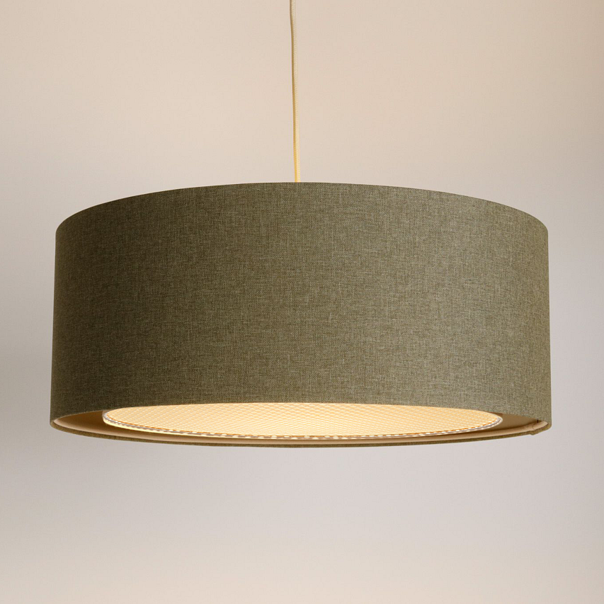 Suspension Luminaire | DUO BOHO ELEGANT (Gris Vert/Écru/Crème)