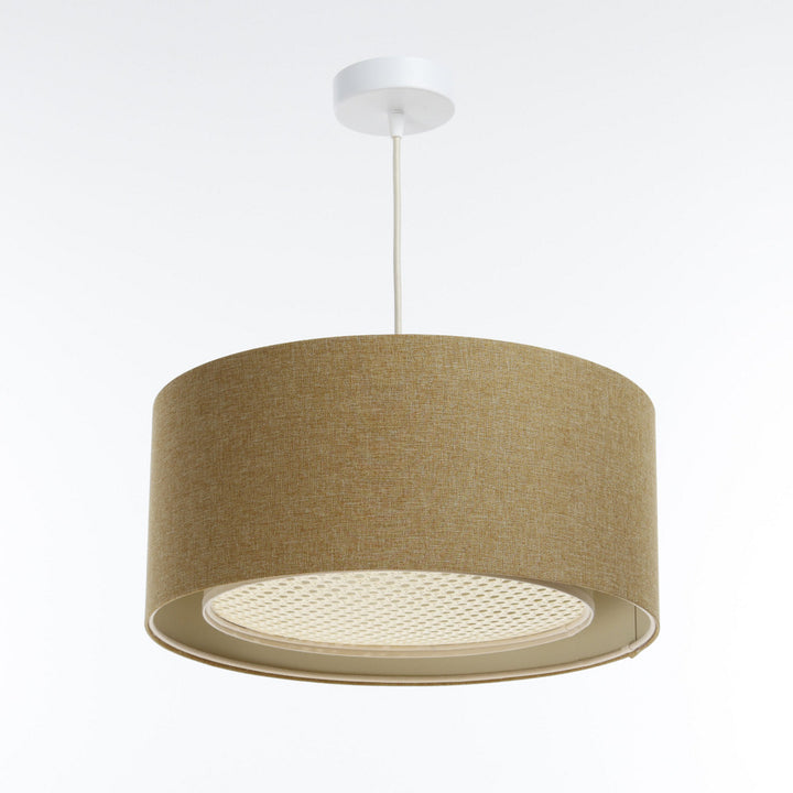 Suspension Luminaire | DUO BOHO ELEGANT (Jaune Moutarde/Écru/Crème)