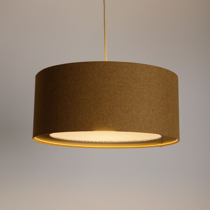Suspension Luminaire | DUO BOHO ELEGANT (Jaune Moutarde/Écru/Crème)