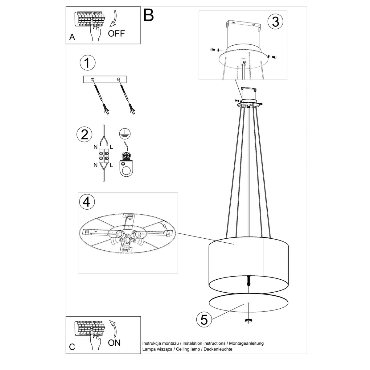 Schéma d'installation du luminaire