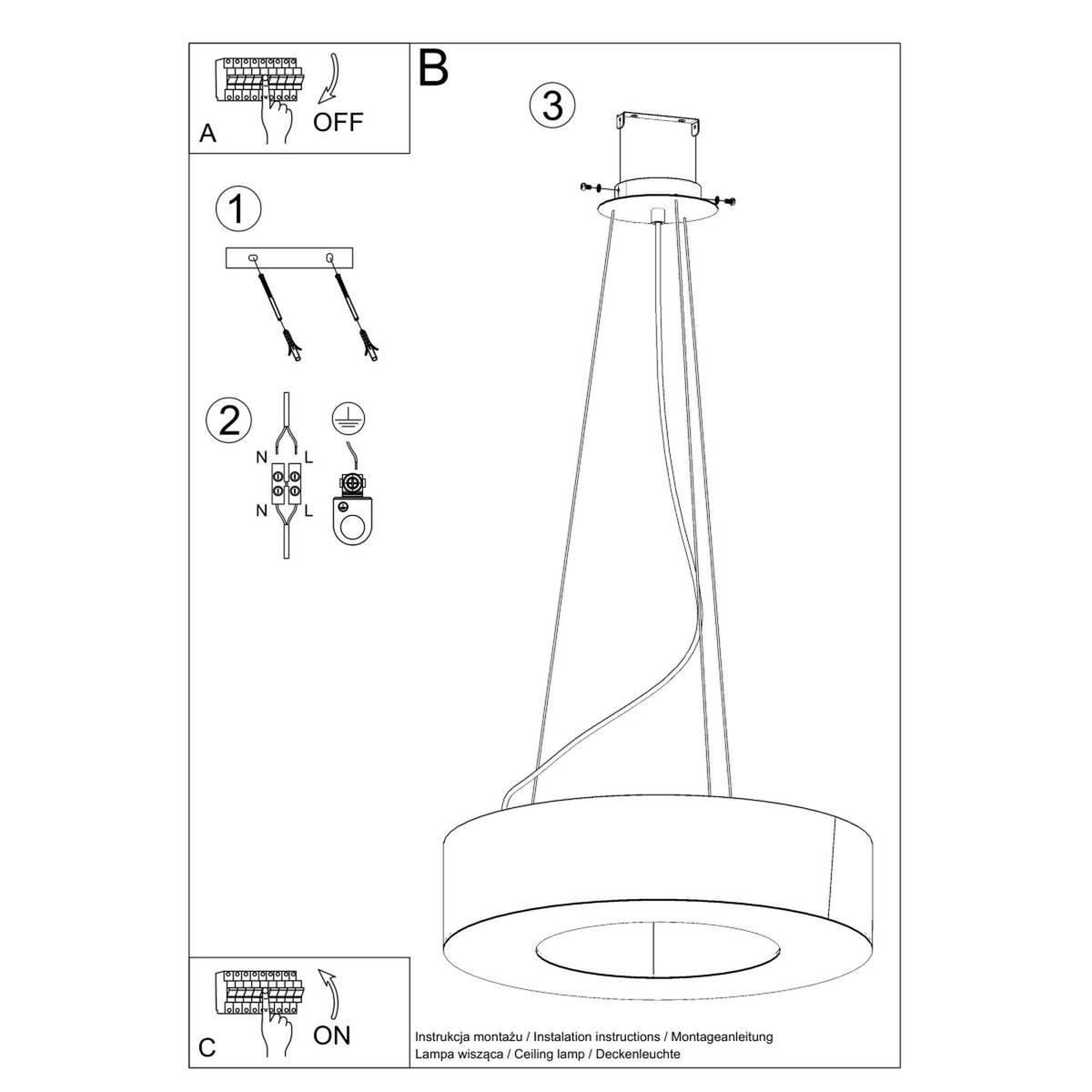Schéma d'installation du luminaire