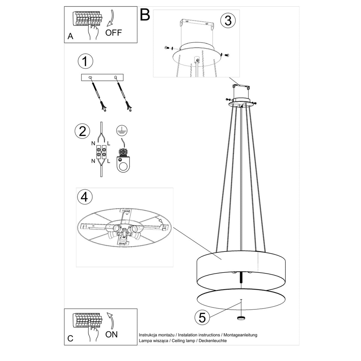 Schéma d'installation du luminaire