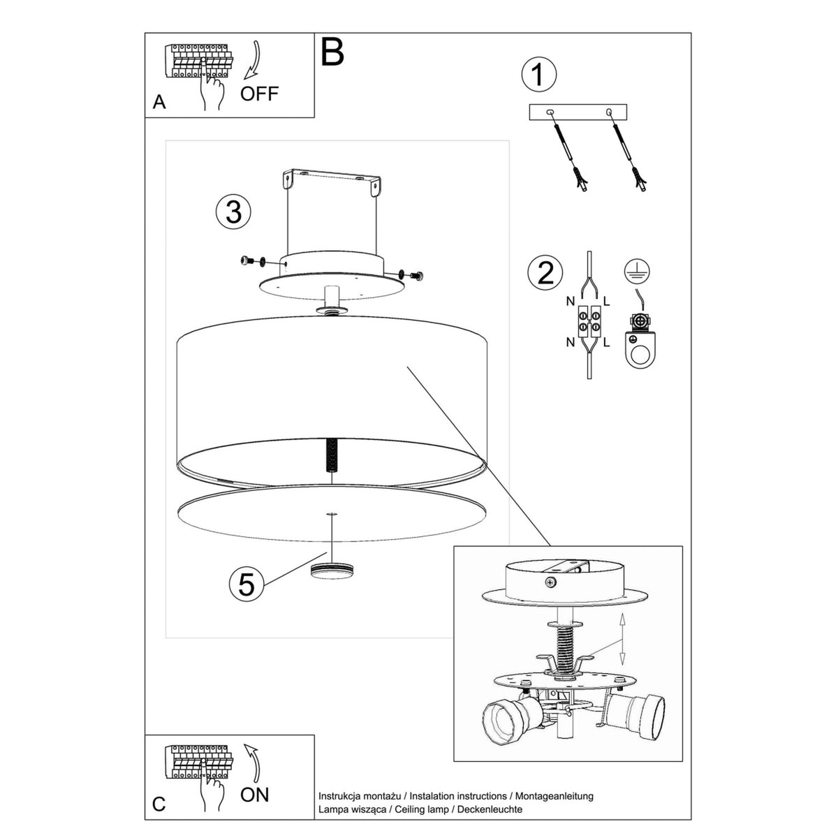 Schéma d'installation du luminaire