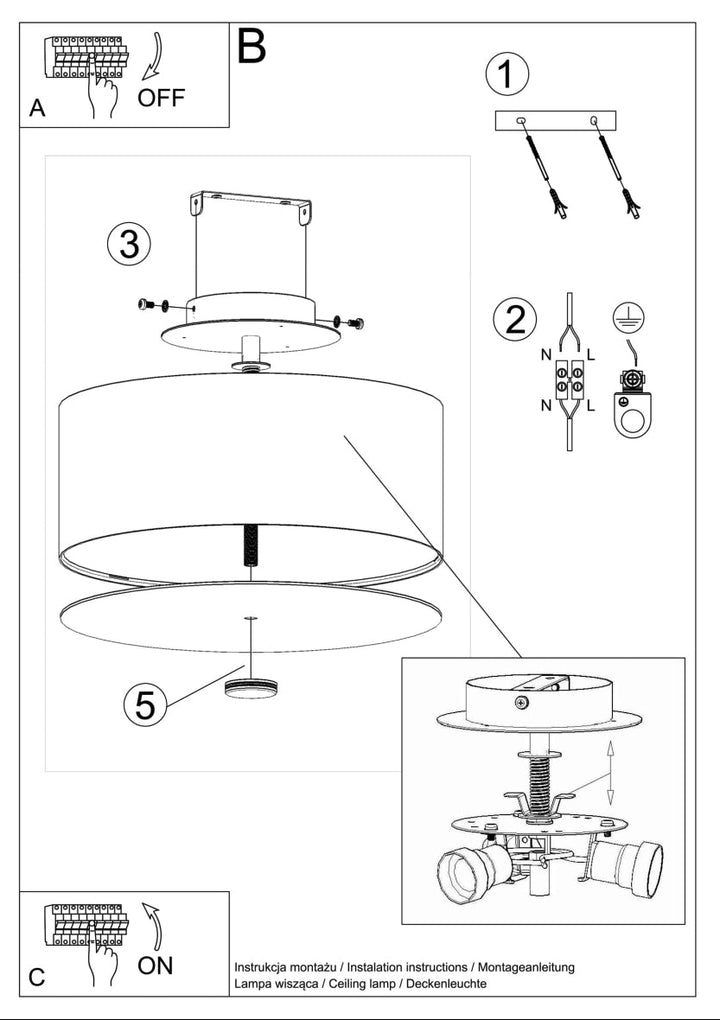 Luminaire Plafonnier | SKALA 30 (Noir)