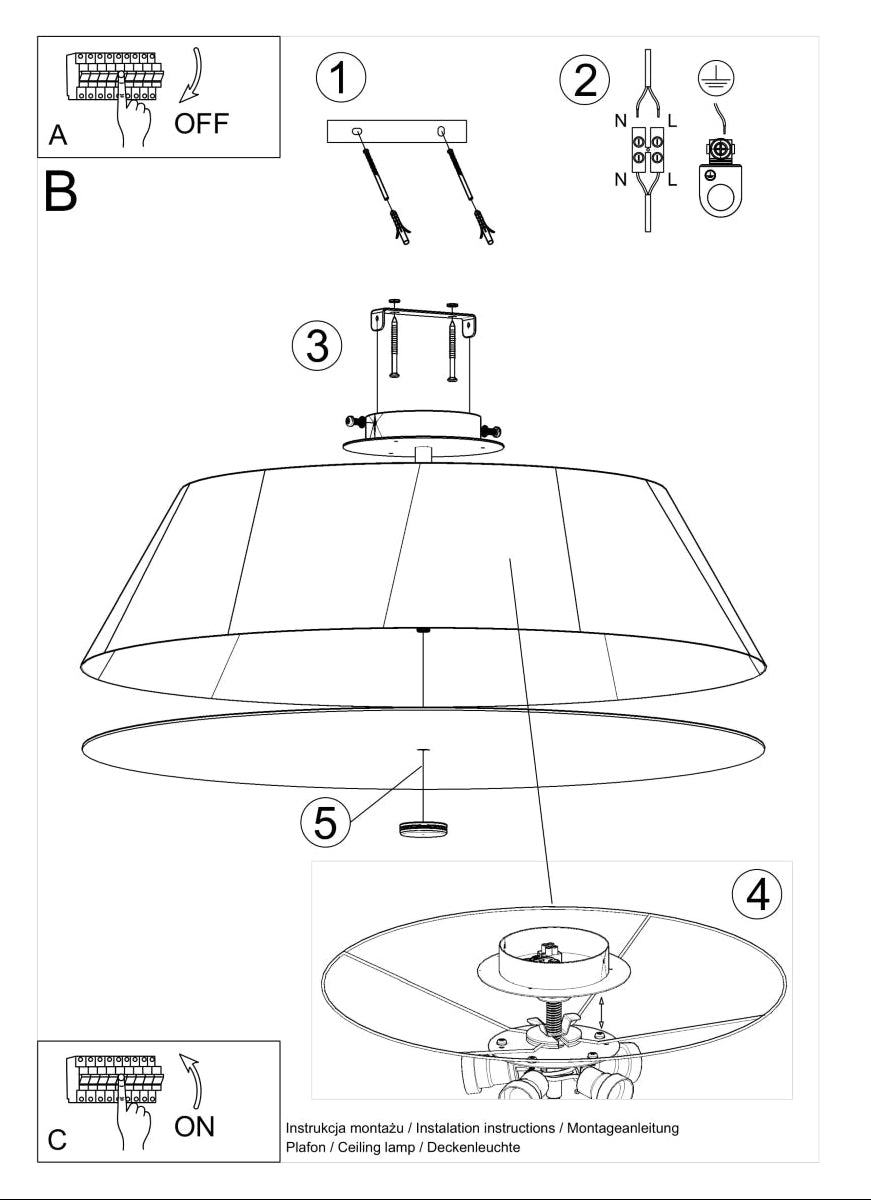 Schéma d'installation du luminaire