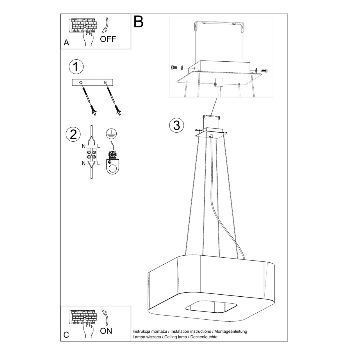 Schéma d'installation du luminaire