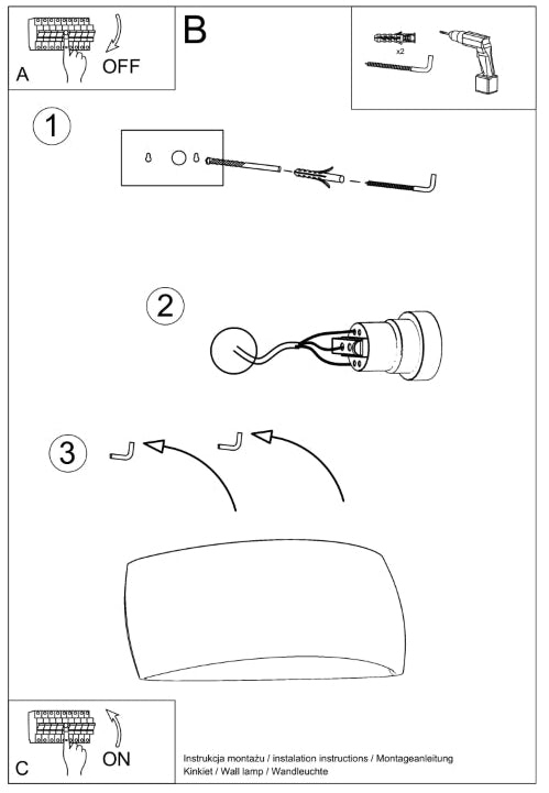 Schéma d'installation du luminaire