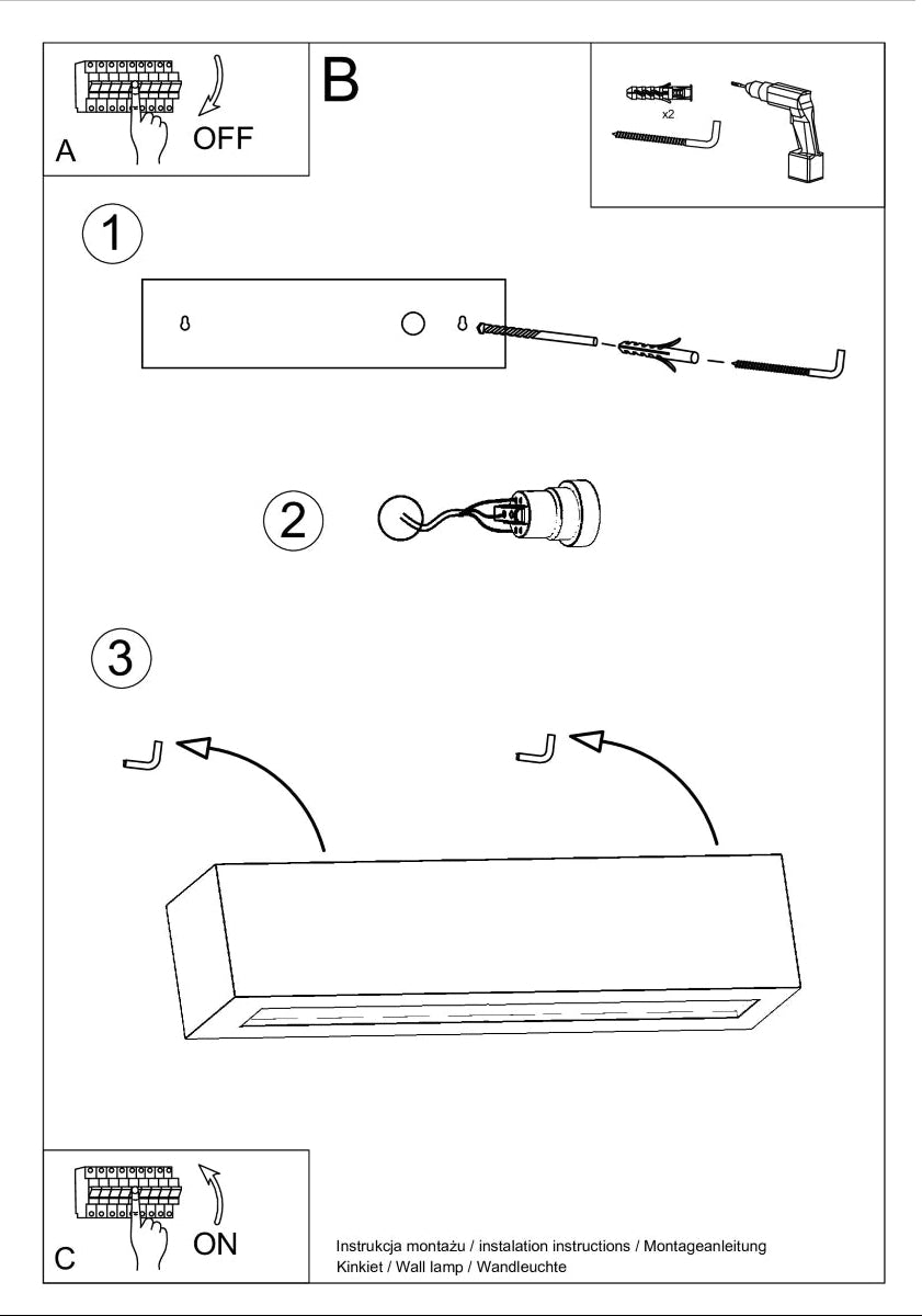 Schéma d'installation du luminaire