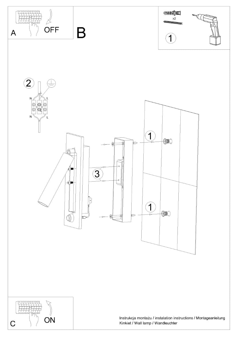 Schéma d'installation du luminaire