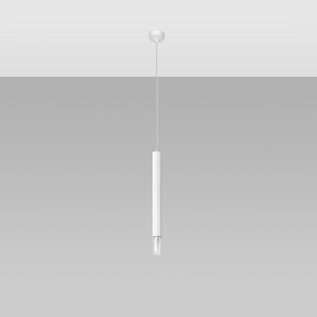 Suspension Luminaire blanc éteinte, vue rapprochée