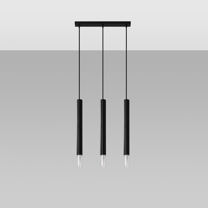 Suspension Luminaire noir éteinte, vue rapprochée