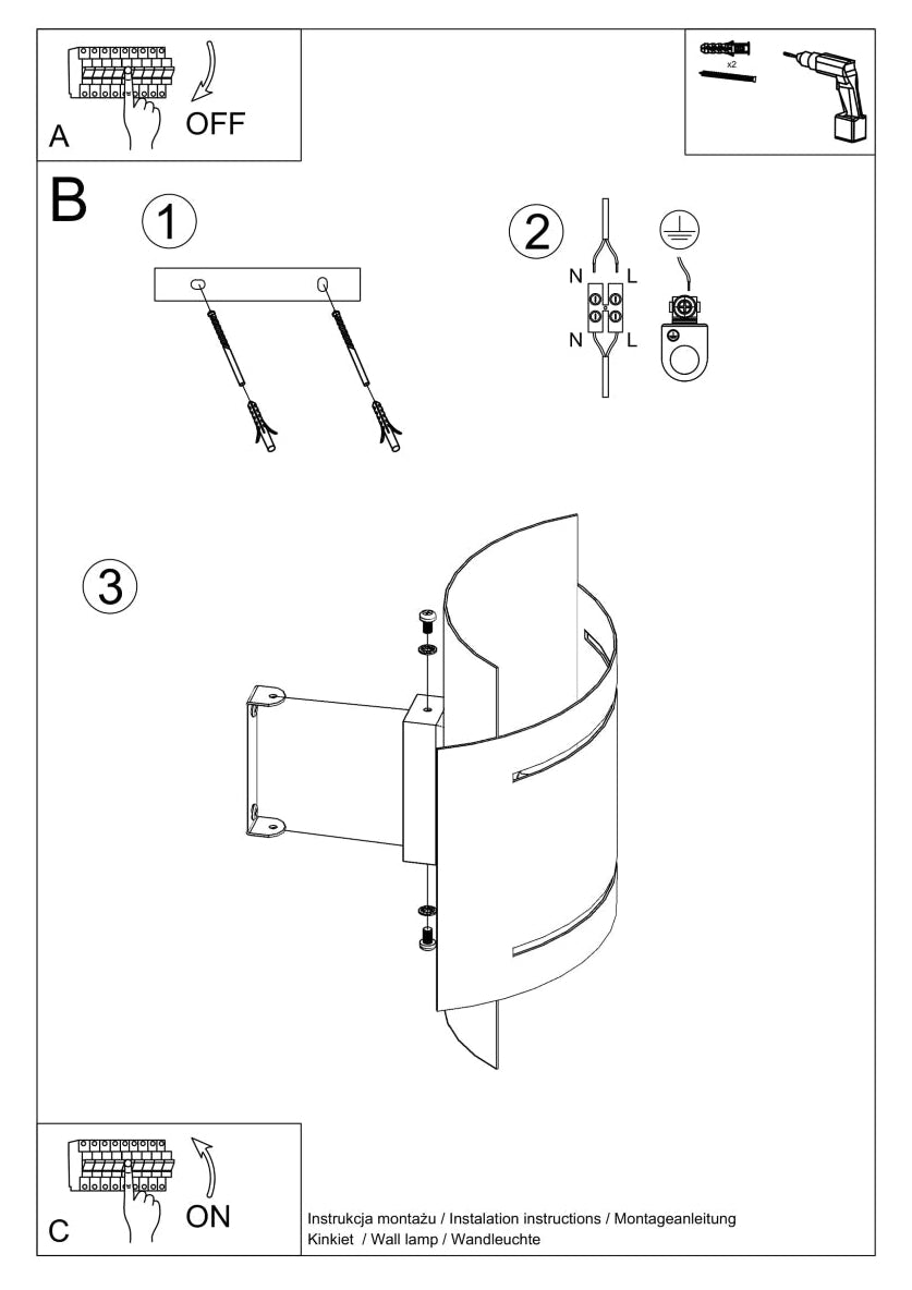 Schéma d'installation du luminaire