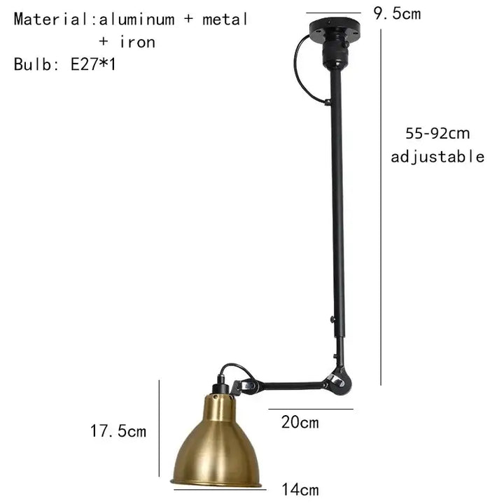 Suspension vintage en céramique et détail cuivre style rétro