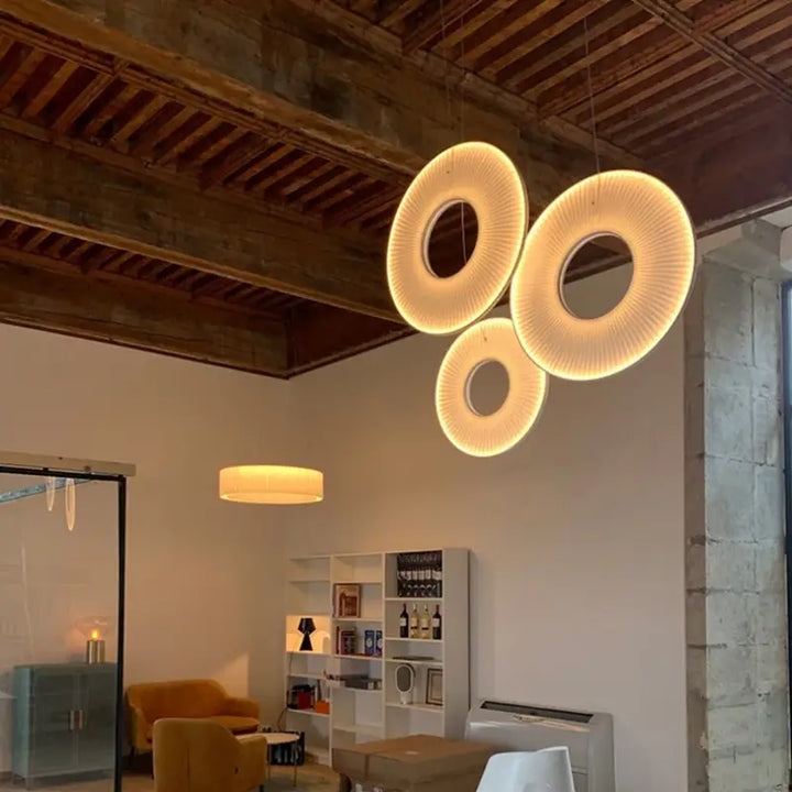 Suspension design moderne led blanc cassé stylé chic