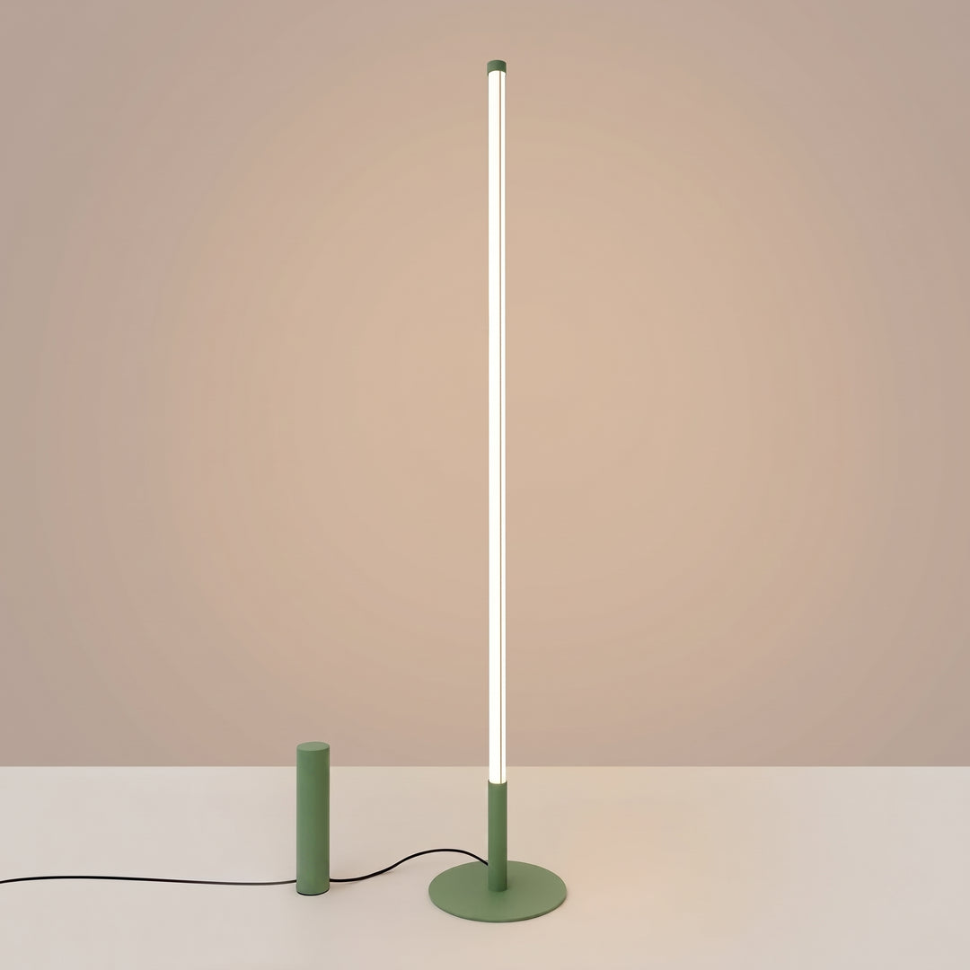 Lampadaire TRANG sauge allumée, tube lumineux