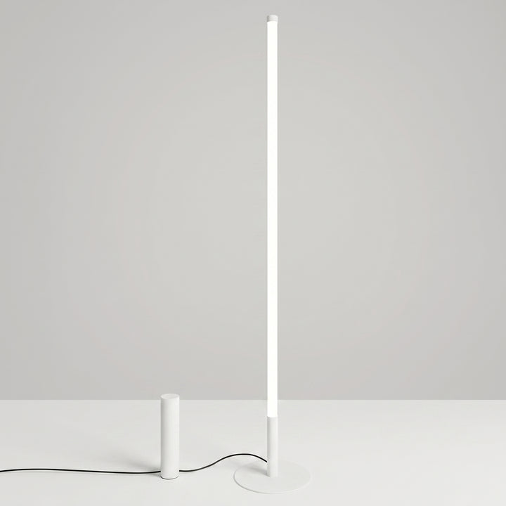 Lampadaire TRANG blanc allumée, tube lumineux