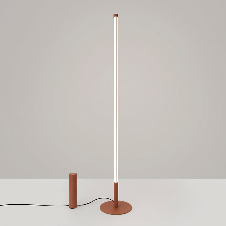 Lampadaire TRANG moka allumée, tube lumineux