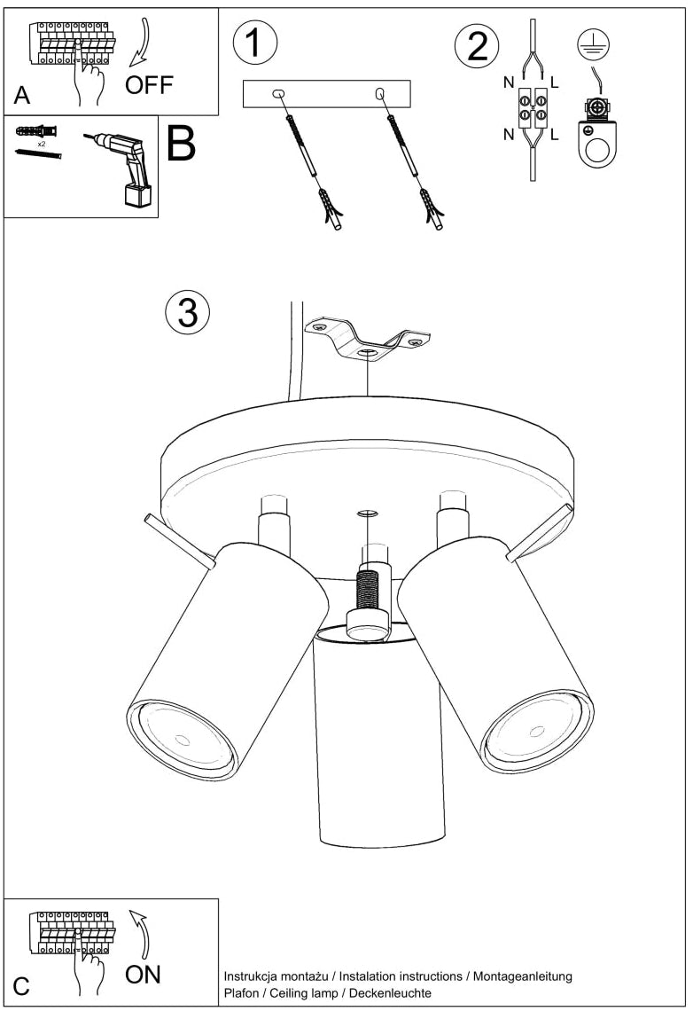 Schéma d'installation du luminaire