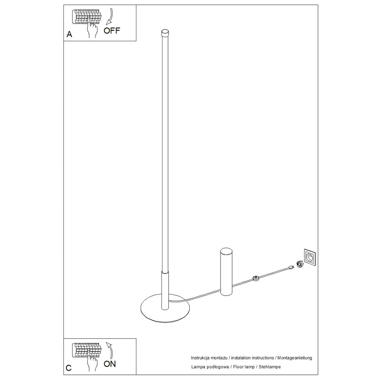 Schéma d'installation du luminaire