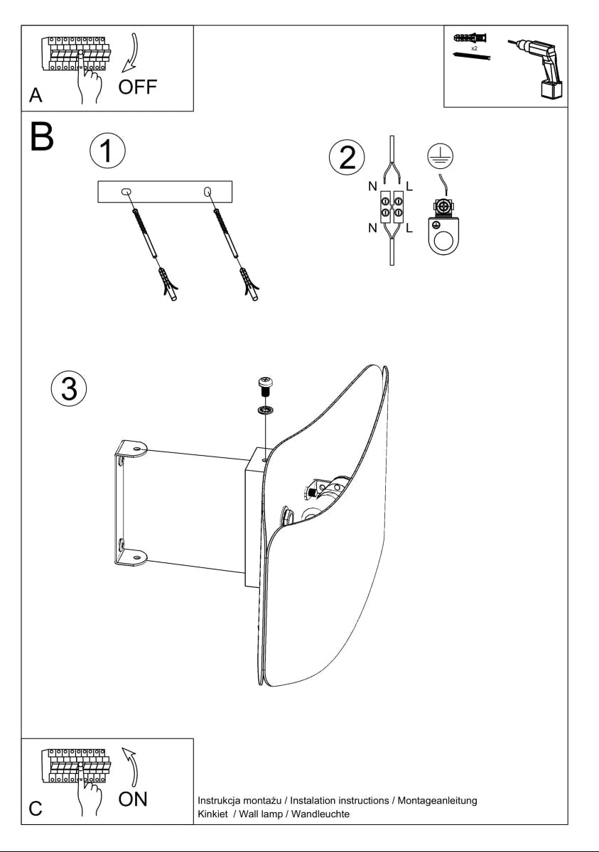 Schéma d'installation du luminaire