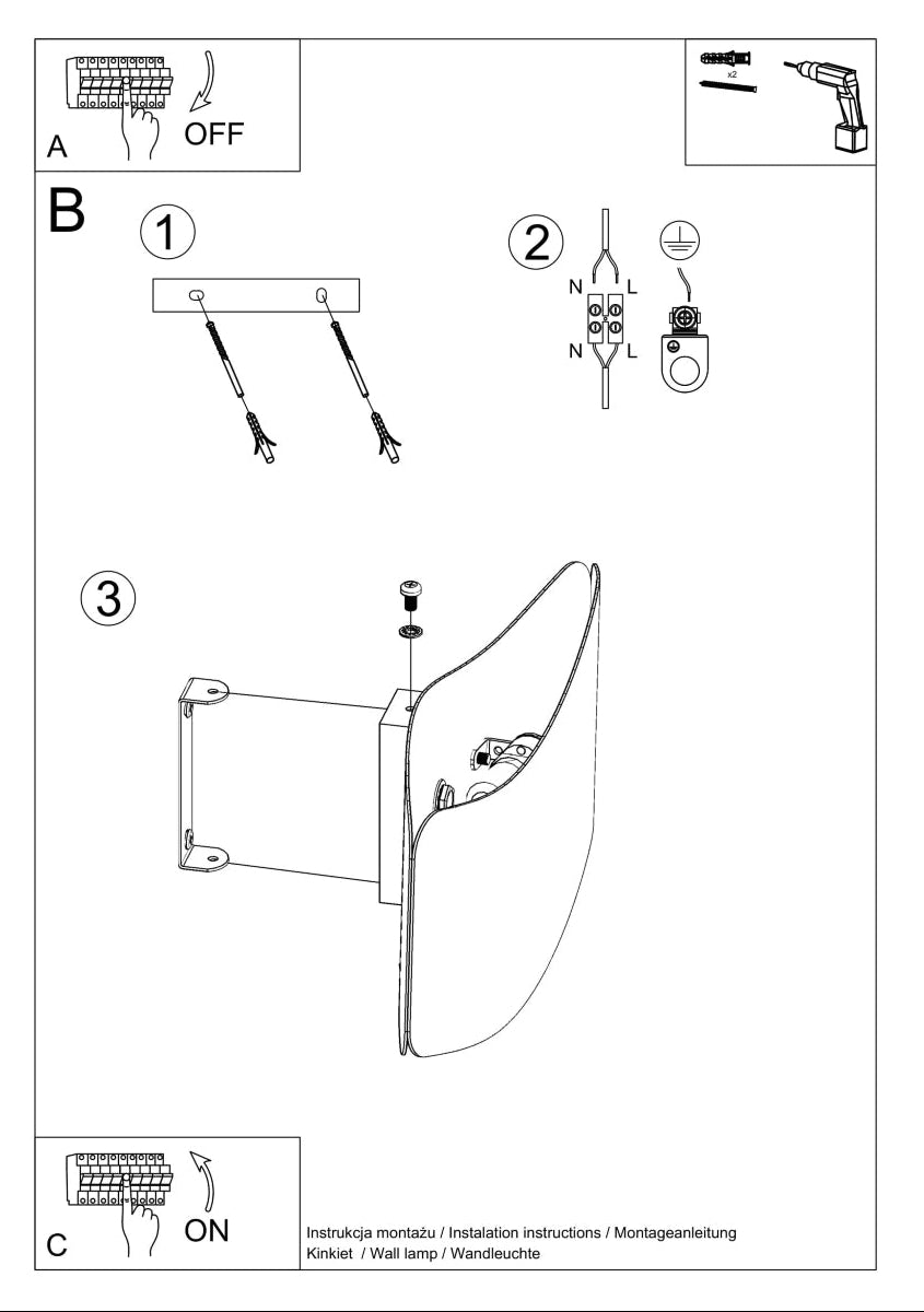 Schéma d'installation du luminaire