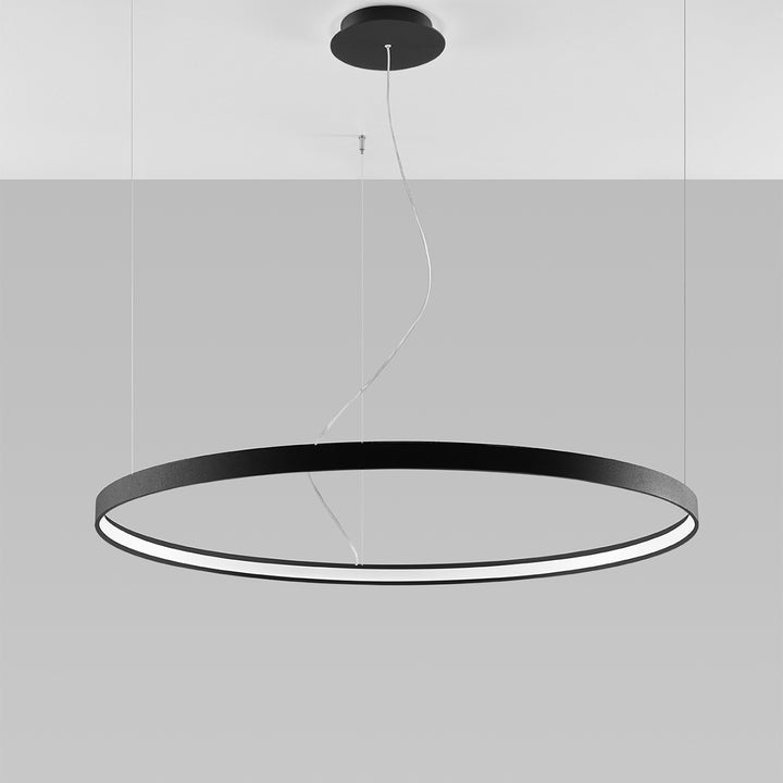Lustre anneau RIO noir éteinte, suspendu