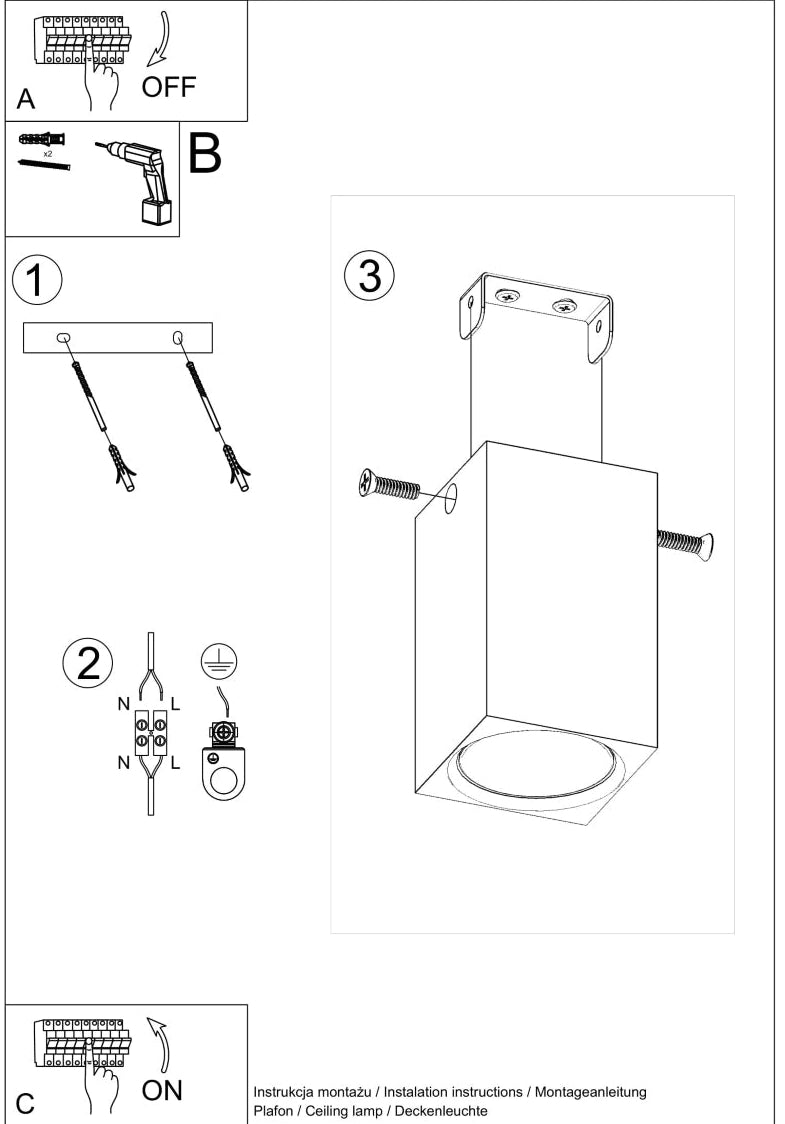 Schéma d'installation du luminaire