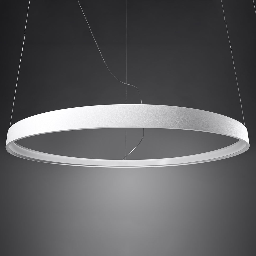 Lustre anneau RIO blanc éteinte, suspendu