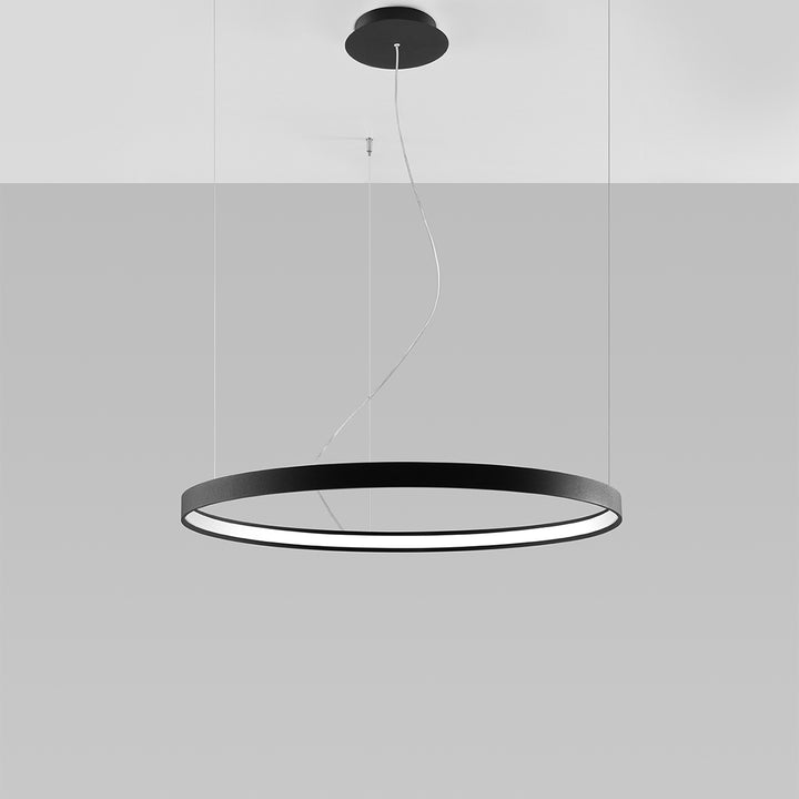 Lustre anneau RIO noir éteinte, suspendu