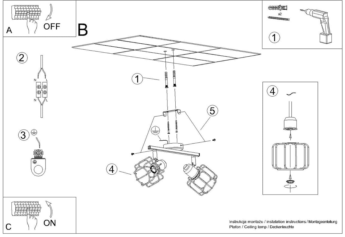 Schéma d'installation du luminaire