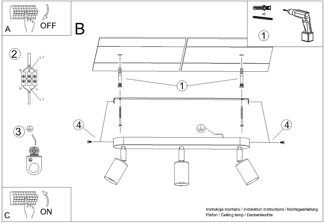 Schéma d'installation du luminaire