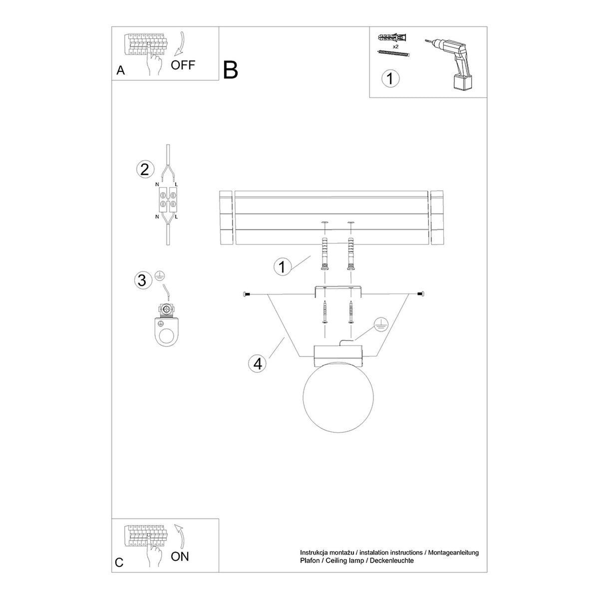 Schéma d'installation du luminaire