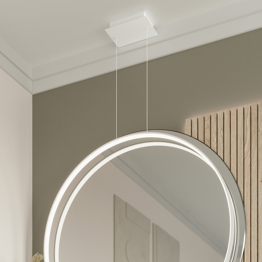 Suspension anneau RIO blanc dans un intérieur contemporain