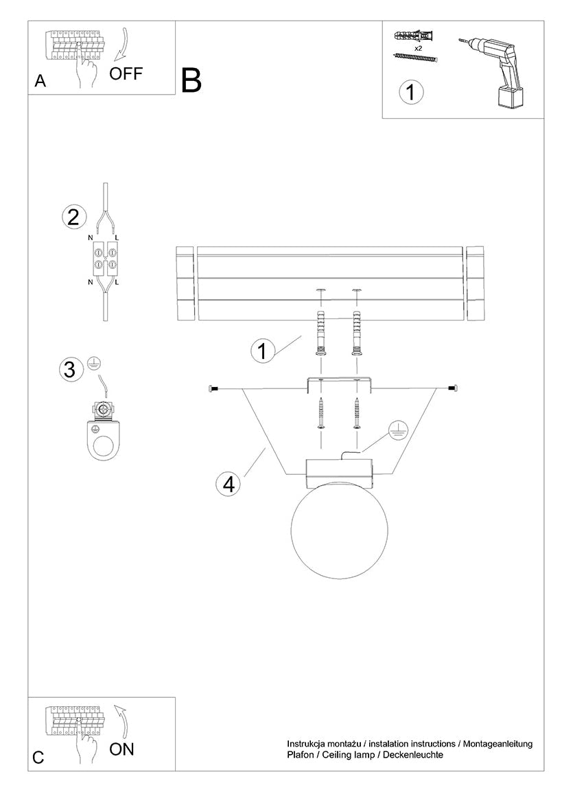 Schéma d'installation du luminaire