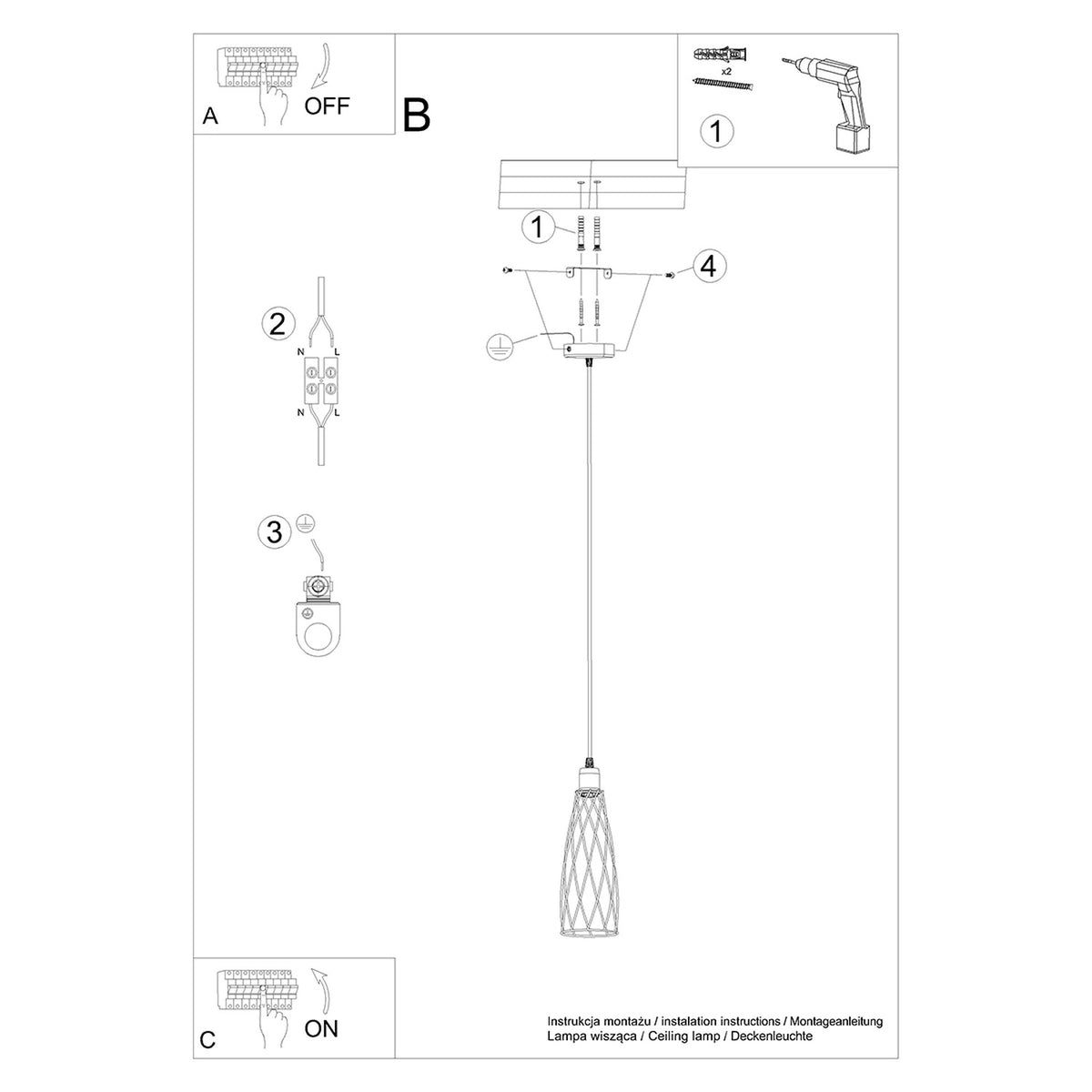 Schéma d'installation du luminaire