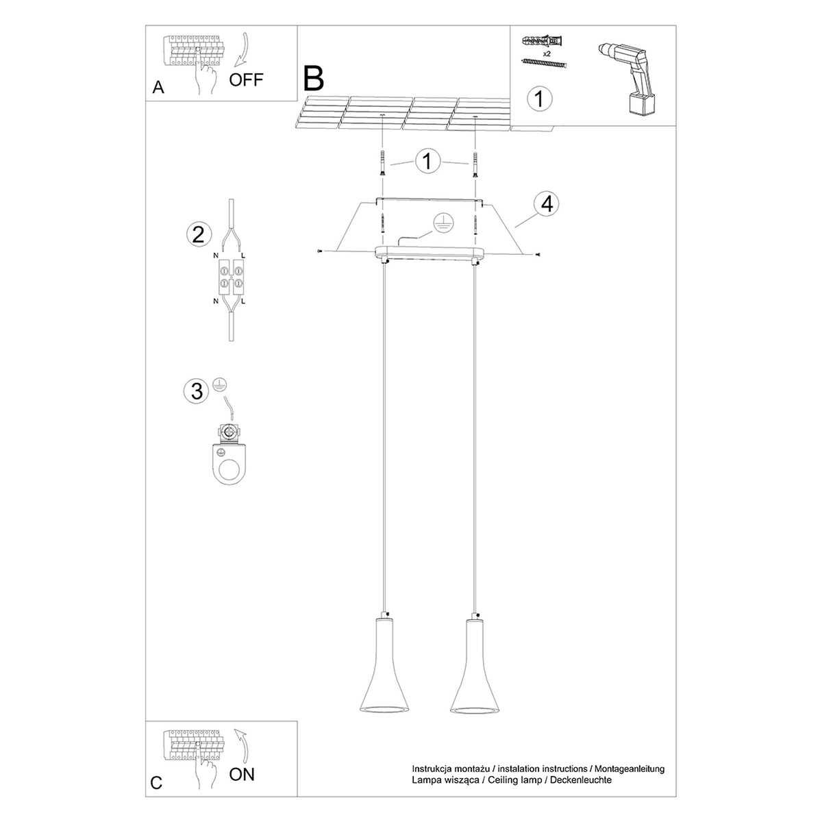 Schéma d'installation du luminaire