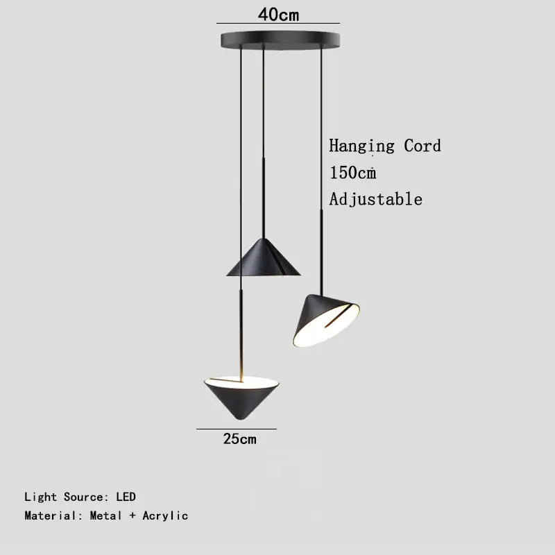 Suspension led acrylique moderne éclairage style design