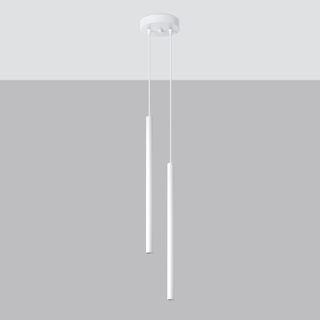 Suspension tube fin blanc éteinte