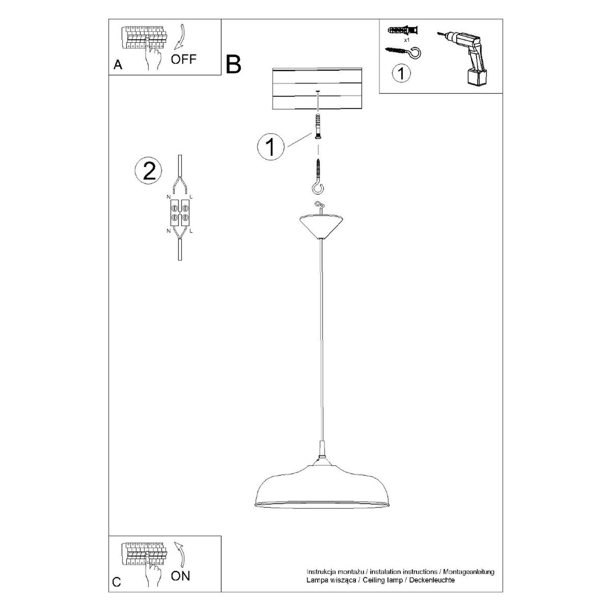 Schéma d'installation du luminaire