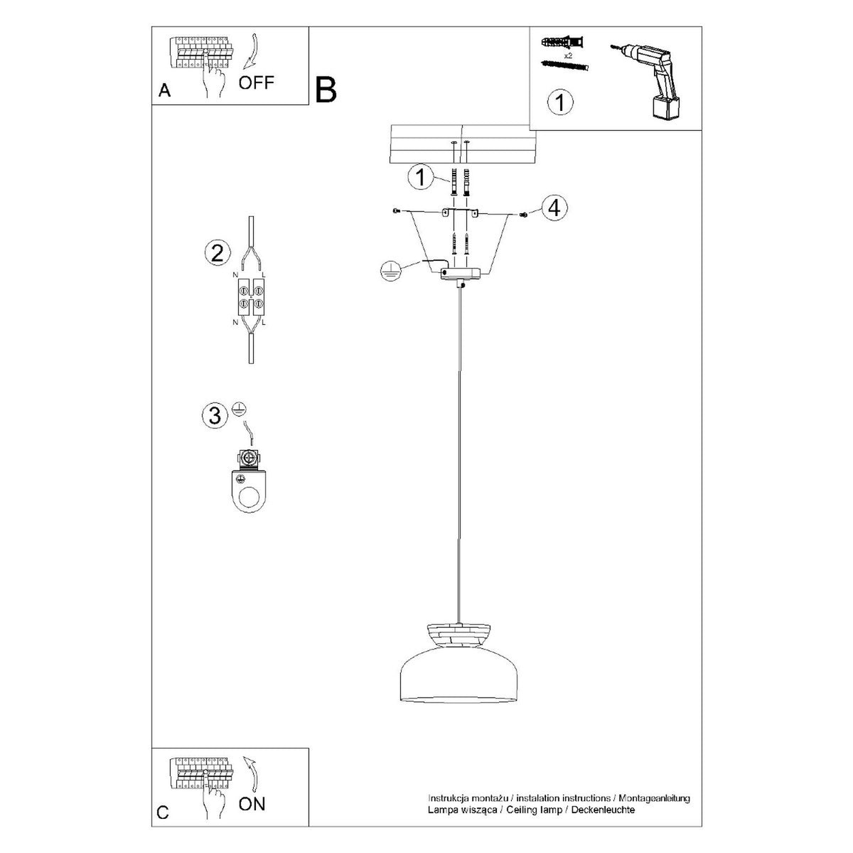 Schéma d'installation du luminaire